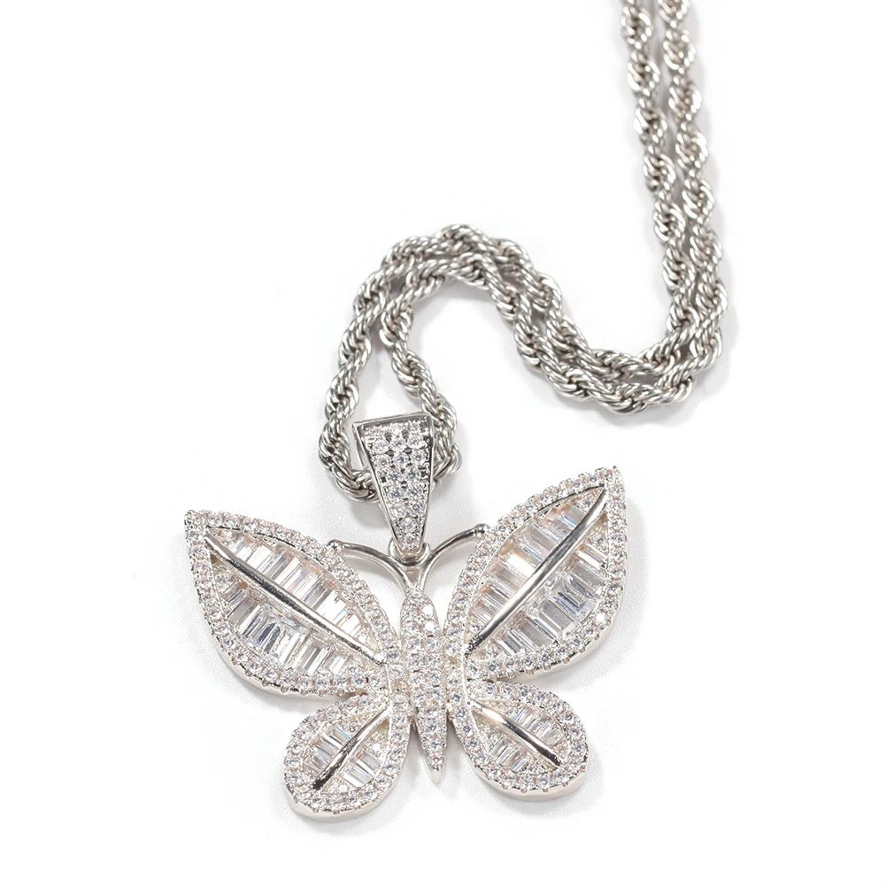 Baguette Butterfly Necklace